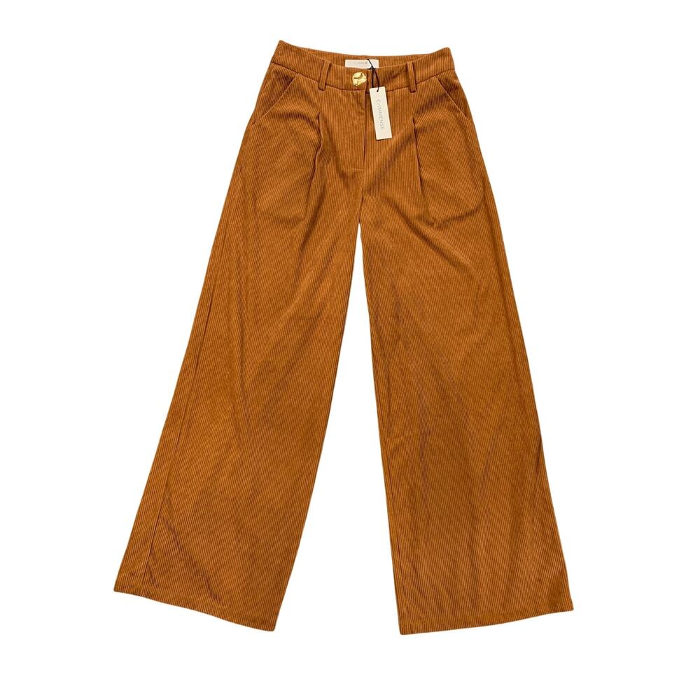 Commense Pants Womens S Small Spice Pleated Wide Leg Corduroy High Rise Trousers